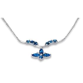 Luxurious 4.00 carats total weight Marquise & Round Shape Swiss Blue Topaz... by Blue-Topaz Necklaces