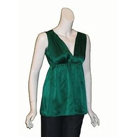 AMANDA UPRICHARD Sleeveless Silk Top in Green