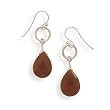 Carnelian Drop French Wire Earrings