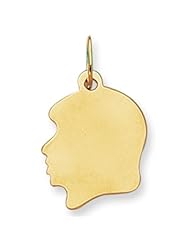14K Yellow Gold Girls Head Charm (12 x 21mm)