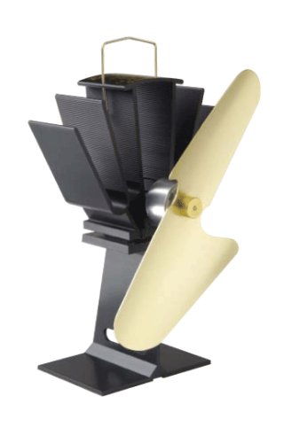 100 CFM, Two Blade, Wood Stove Fan, Black/Brass