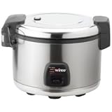 Commercial Electric Rice Cooker & Warmer with Hinged Cover - 30 Cups