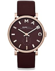 Marc by Marc Jacobs Baker Maroon Dial Moroon Leather Ladies Watch MBM1267