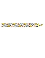 14kt Tri Color Gold Stampato Bracelet