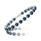 19.58 Cts London Blue Topaz Bracelet in 14K White Gold