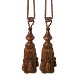 Pair of Brown Gold and Antique Brown Tassels