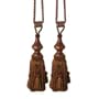 Pair of Brown Gold and Antique Brown Tassels