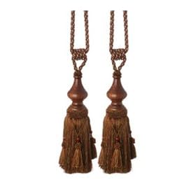 Pair of Brown Gold and Antique Brown Tassels