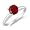 1/2 CT Ruby Solitaire Ring 14K White Gold In Size 5 (Available In Sizes 5 - 10)
