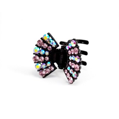 Fan Mini Hair Jaws with Contrasting Crystal (Purple)
