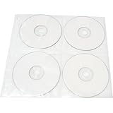 25-Pack 8 Disc CD DVD Poly Sleeves 3 Ring Binder Pages - 200 Disc Capacity (White)