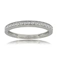 Ladies 14K White Gold Stacking Ring W Genuine Diamonds