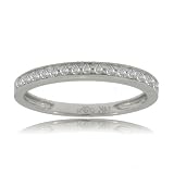 Ladies 14K White Gold Stacking Ring W Genuine Diamonds