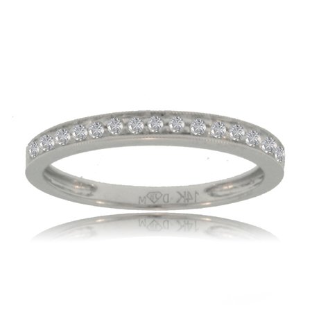 Diamond Anniversary Ring 14K White Gold Wedding Band