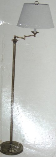 Antique Brass Swing Arm Floor Lamp
