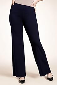 Plus Wide Leg Plain Stretch Trousers