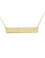 Gold Bar Necklace Bar Name Necklace with Swarovski Stone Personalize Any Name