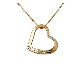 Open Heart Three Stone Diamond Pendant in 14K Copper Red Gold