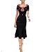 REMASIKO Womens Vintage 1950s Elegant Polka Dot Bow-knot Cocktail Party Dress Black Small