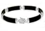 Sterling Silver Black Onyx Stone 7" Link Bracelet