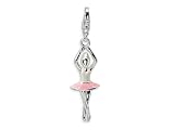 Amore LaVita(tm) Sterling Silver Enamel Ballerina w/Lobster Clasp Charm for Charm Bracelet