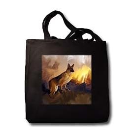 Dinzas Art Dogs - German Shepherd - Tote Bags
