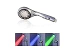 Premium, Latest Model Temperature-Controlled Color Changing LED Shower Head, Metallic Silver, ABS Electroplated