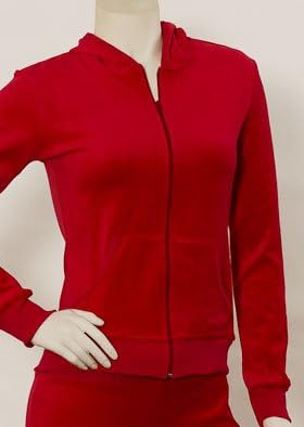 Candy Apple Red Velour Zip Hoodie