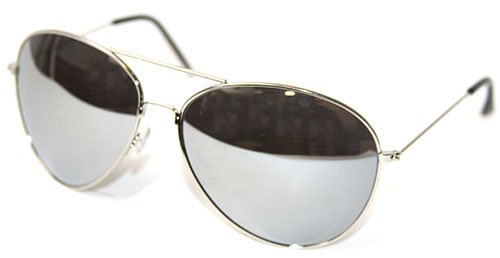 new year Aviator Sunglasses Silver Frame Mirror Lens 01B003G5OFZM
