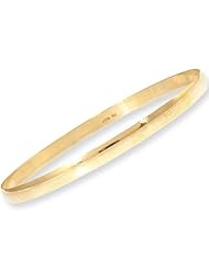 14k Yellow Gold, Classic Plain Polished Slip On Bangle Bracelet 5mm Width