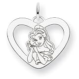 Sterling Silver Disney Belle Heart Charm