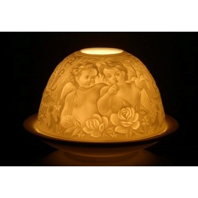 Whispering Angels - Porcelain T-Light Holder
