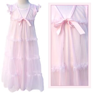 Laura Dare Princess Pajamas Robe and Gown Peignoir Princess Set