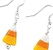 Candy Corn Glass Lampwork Dangle Earrings 1.75