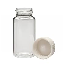 Wheaton 986586 Borosilicate Glass 20mL Liquid Scintillation Vial, with 22-400 White Urea Poly Seal Cone Lined Screw Cap, Packaged Separately (Case of 500)