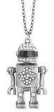 ZAD Vintage Look Large Jointed Robot Charm Necklace on a LONG 28