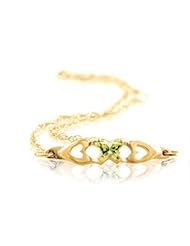 10K Yellow Butterfly Cz Birthstone Bracelet With Box August Bracelet With Box