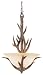 Trans Globe 7088 RDA Three Light - Deer Antler Pendant, Replica Deer Antler Finish with Crushed Stone Glass
