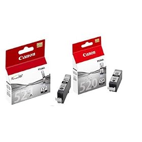 Canon - PGI-520 BK et CLI-521 BK - Pack de 2 cartouches s�par�es pour Imprimante jet d'encre iP3600 iP4600 iP4700 / MP540 MP550 MP560 MP620 MP630 MP640 MP980 MP990 / MX860 MX870