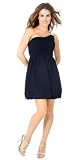 Fancy Grecian Inspired Petite One-Shoulder Bubble Dress with Vintage-Like Rhinestone Accent from Hot Fash Dresses - APOLLONIA Black