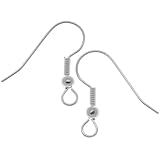 100-PieceSilverPlatedSurgicalSteelEarringHooks,Hypo-Allergenic