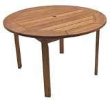 Patio Outdoor Table - Milano Round Table - Eucalyptus Wood - Wood Finish - INT - BT - 365 - B000QS30T4