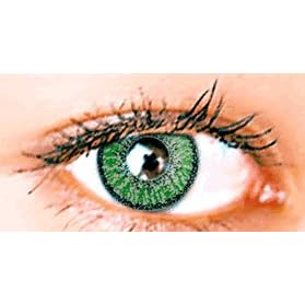Double Layer Green Color Contacts Nonprescription