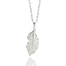 Olive N Figs Sterling Silver CZ Leaf Pendant Necklace with 18" Sterling Silver Snake Chain Olive N Figs Sterling Silver CZ Leaf Pendant Necklace with 18" Sterling Silver Snake Chain