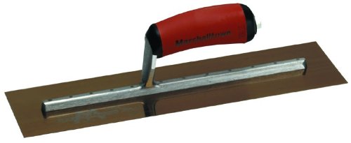 MARSHALLTOWN The Premier Line MXS165GD 16-Inch by 5-Inch Galvanized Steel Finishing Trowel with Curved DuraSoft Handle