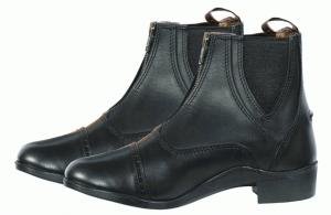 Leder Stiefelette mit Frontzipper schwarz Grösse 37