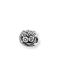 Blooming Flowers Charm in Silver for 3mm Charm Bracelets