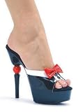 6 inch Heel Mule Women's Size Shoe With Tuxedo Design and Spherical Heel