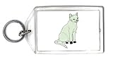 Keychain with tonkinese, cat, white, pet, animal