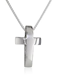 Bob Siemon Sterling Silver Domed Cross Pendant Necklace, 18"